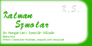 kalman szmolar business card